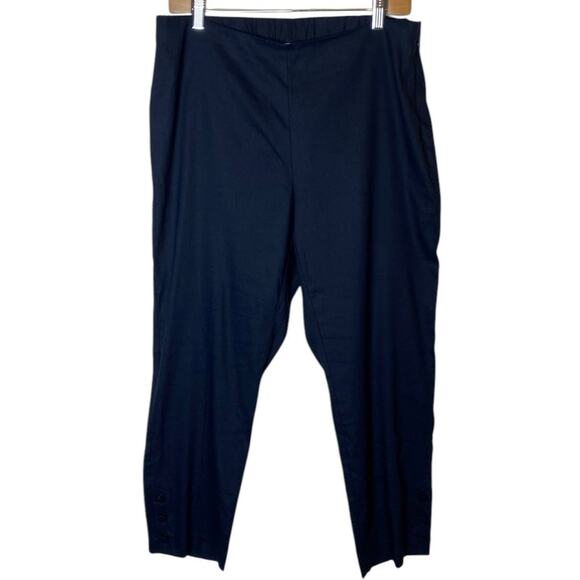 J. Jill Linen Blend Navy High Rise Ankle Pant, size Medium - Picture 1 of 5